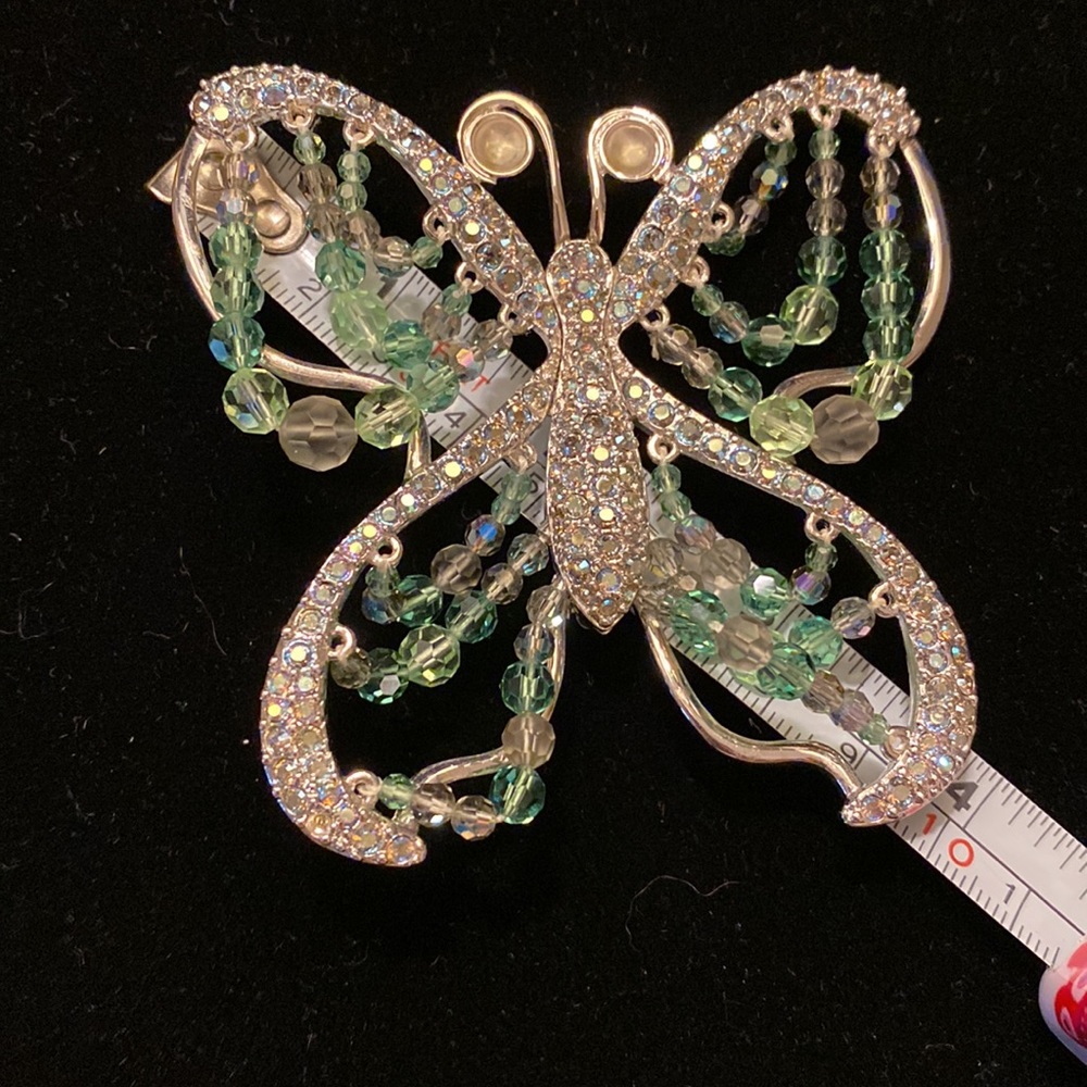 Large Butterfly Pin w/Swarovski Studded Crystals